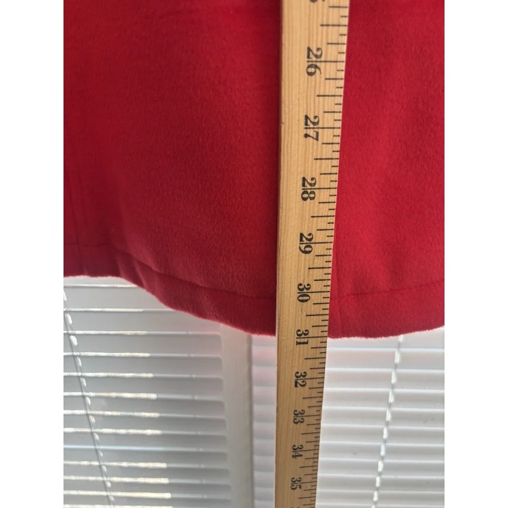 Hope & Henry Girls Red Dress Coat Sz 10 Double Breasted Black Velvet Trim Classi